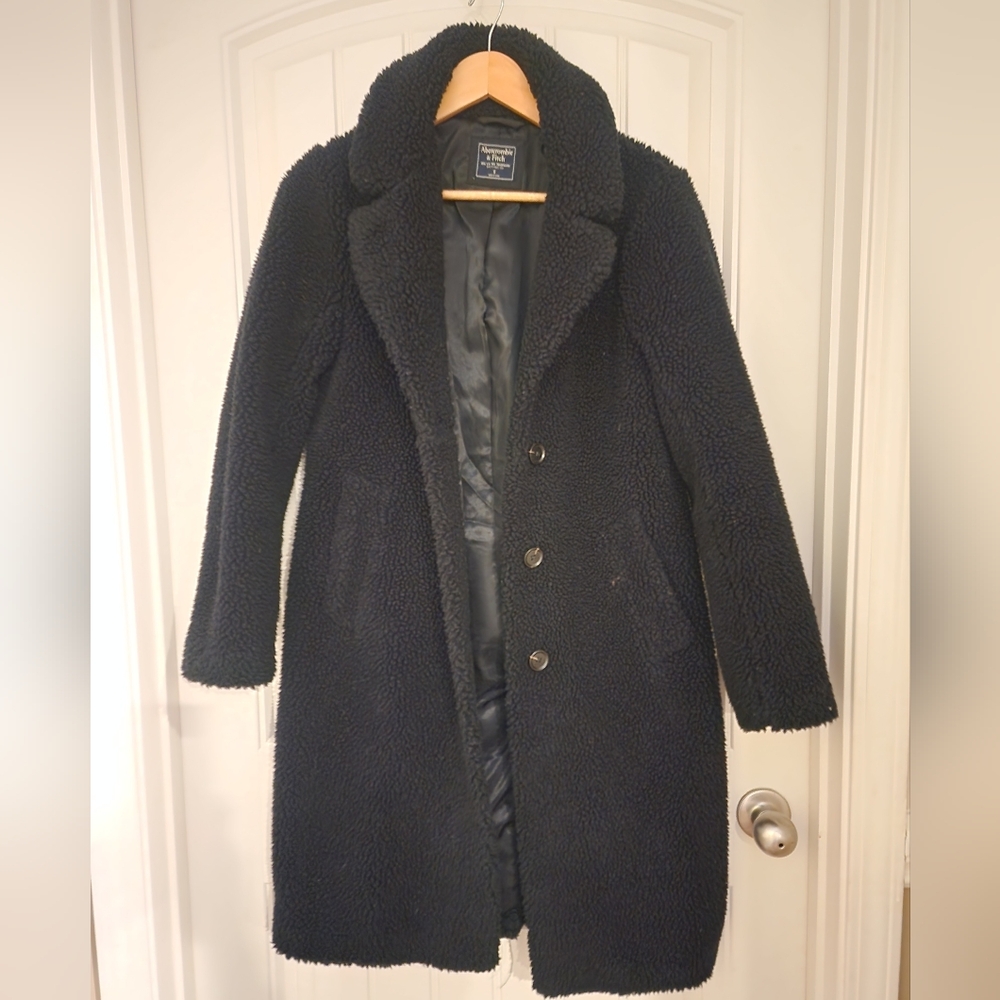 Abercombie & Fitch Black Teddy Coat